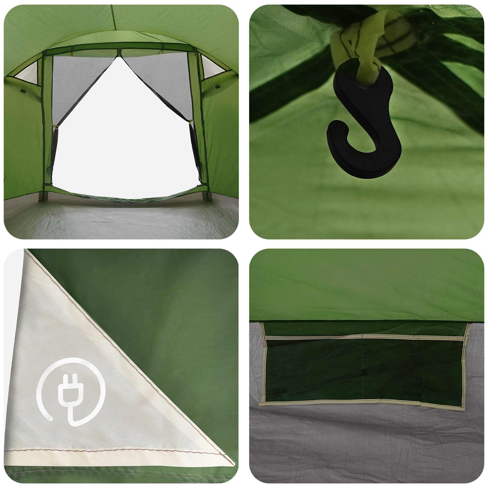 vidaXL Huisje Tent met dak Blauw 4-persoons Polyester en staal