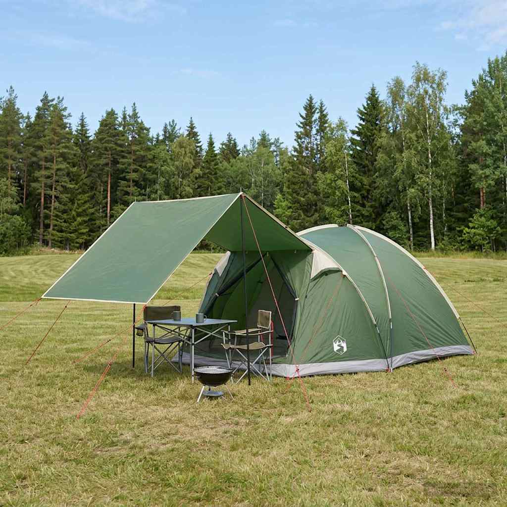 vidaXL Huisje Tent met dak Blauw 4-persoons Polyester en staal
