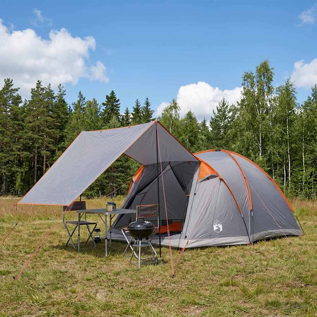 vidaXL Huisje Tent met dak Blauw 4-persoons Polyester en staal