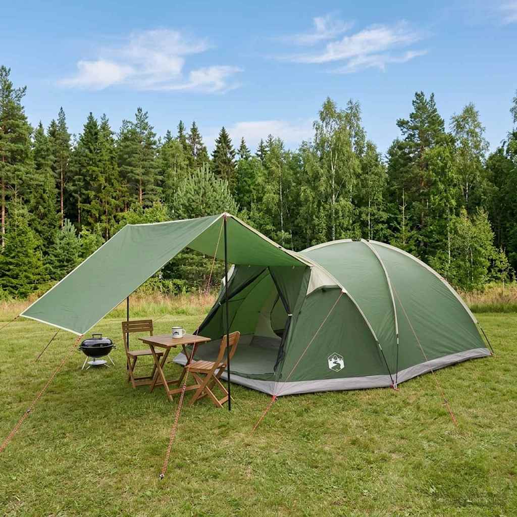 vidaXL Huisje Tent met dak Blauw 4-persoons Polyester en staal
