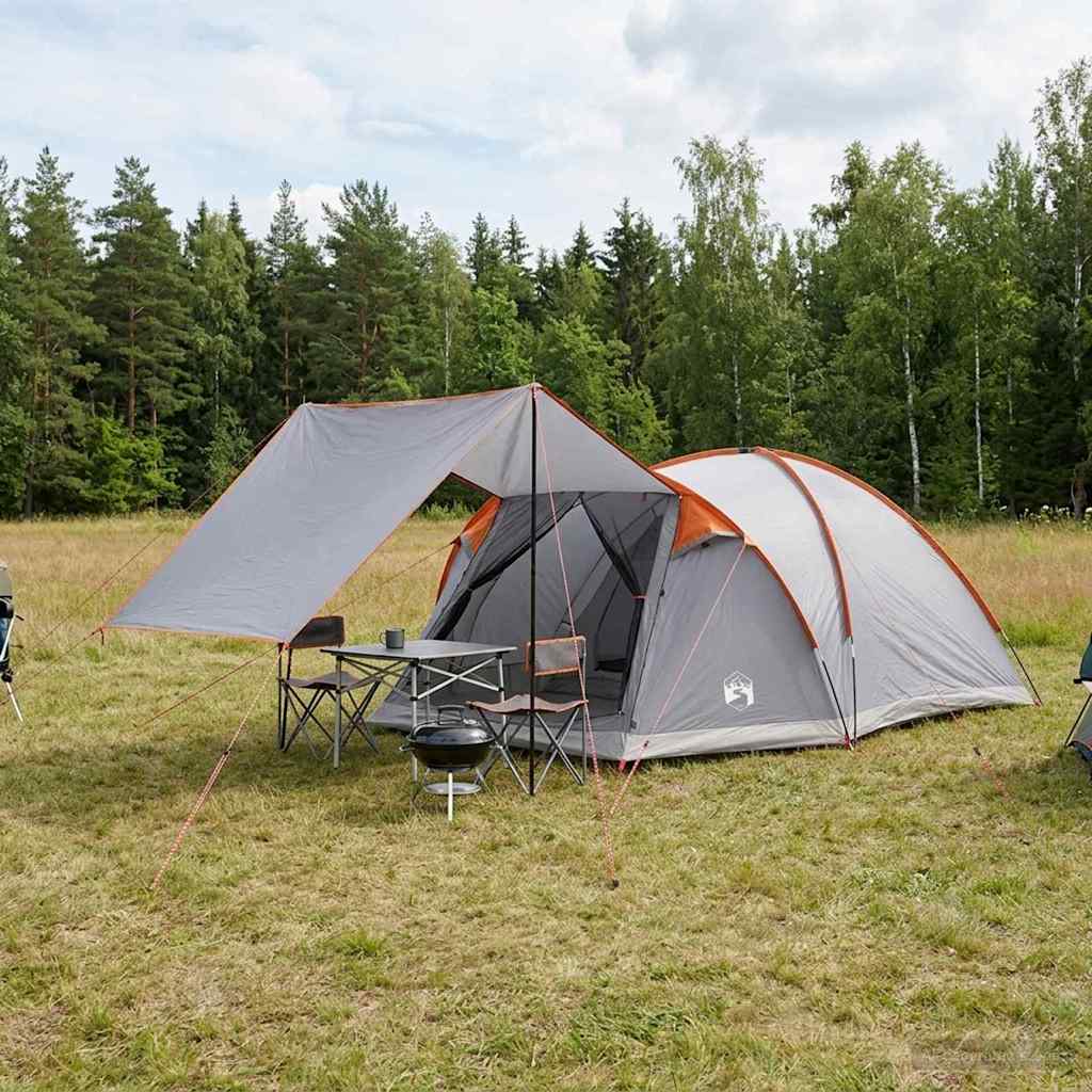 vidaXL Huisje Tent met dak Blauw 4-persoons Polyester en staal