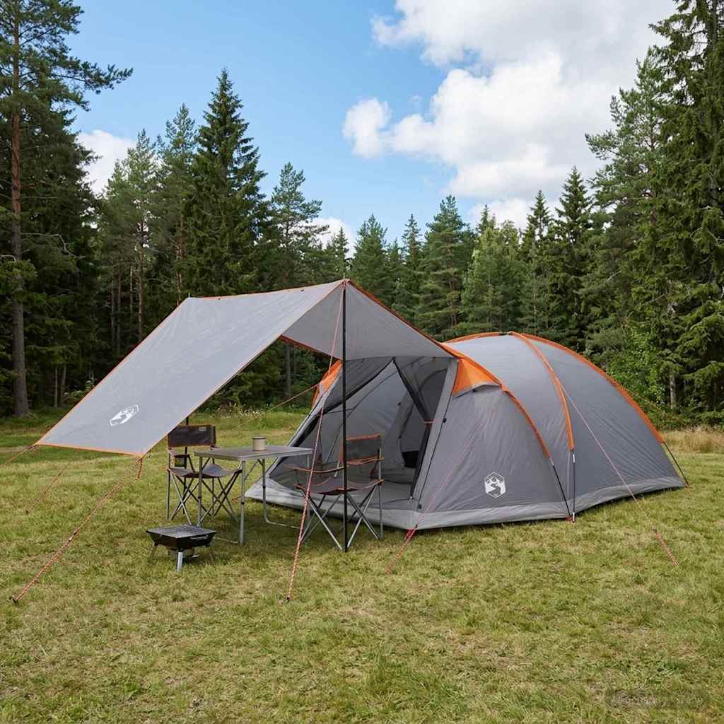 vidaXL Huisje Tent met dak Blauw 4-persoons Polyester en staal