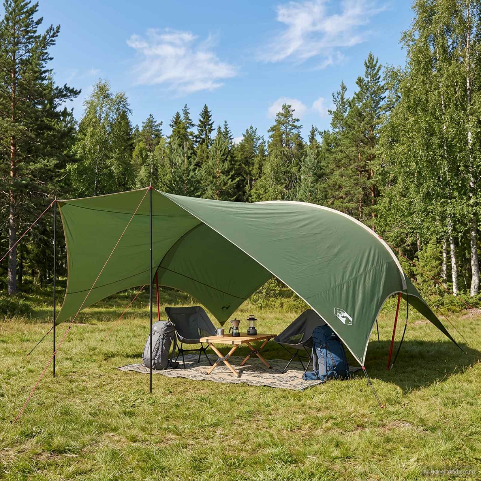 vidaXL Camping Tarp Waterbestendig Groen 550 x 400 x 230 cm