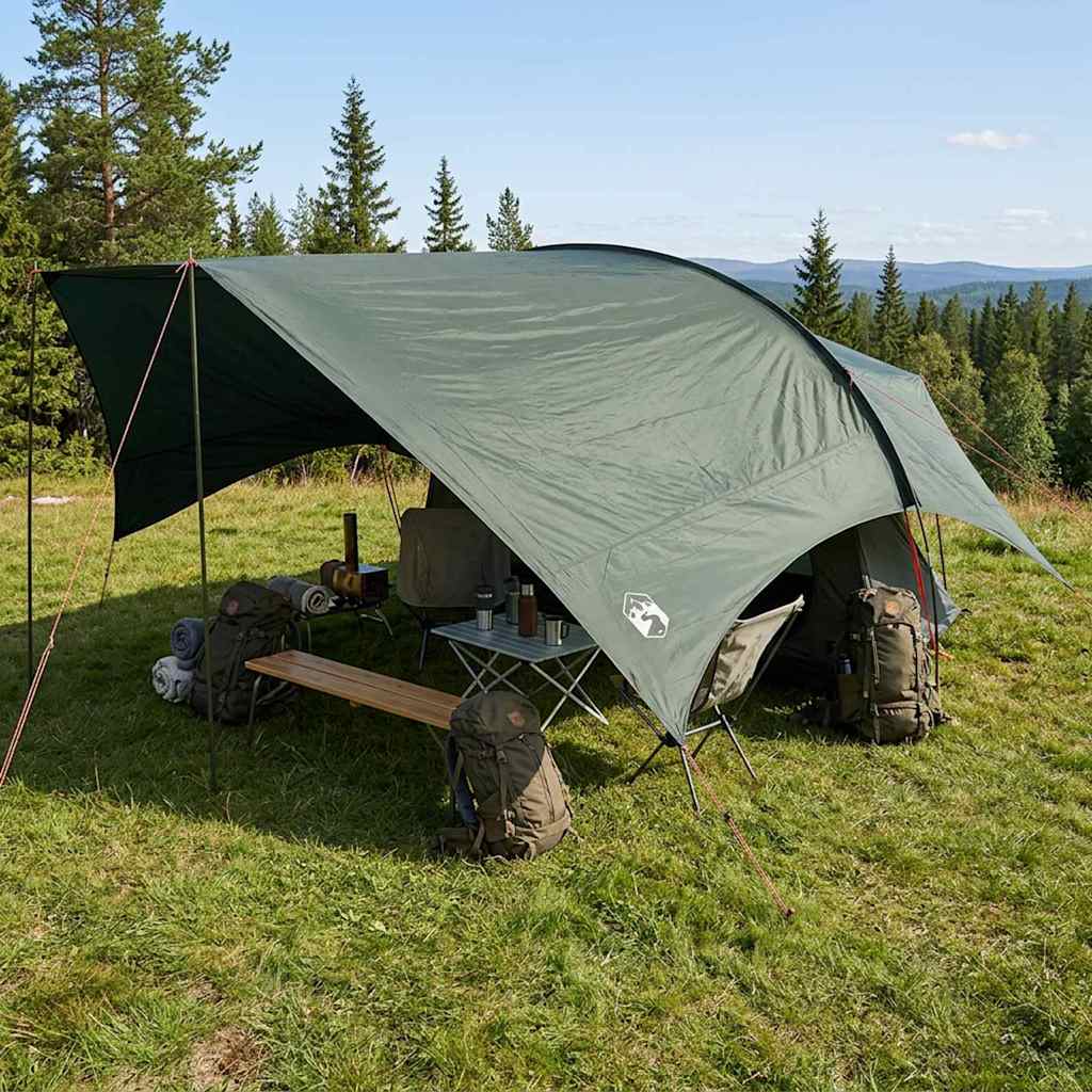 vidaXL Camping Tarp Waterbestendig Groen 550 x 400 x 230 cm