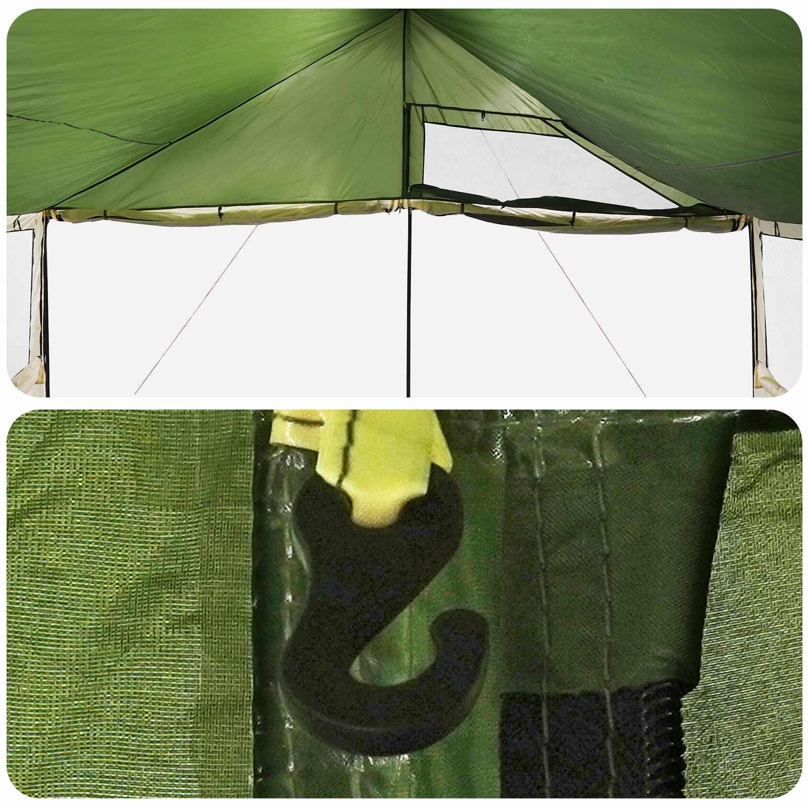 vidaXL Gezinstent met dak Groen 450 x 400 x 265 cm Polyester en staal
