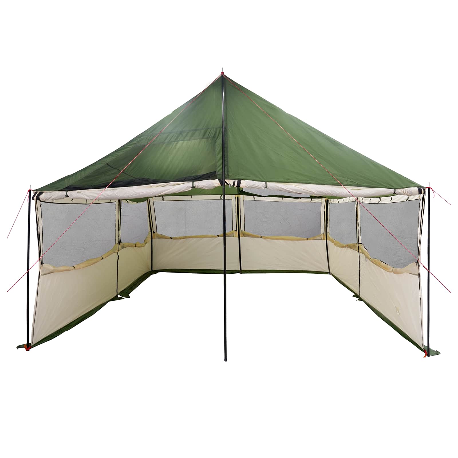 vidaXL Gezinstent met dak Groen 450 x 400 x 265 cm Polyester en staal