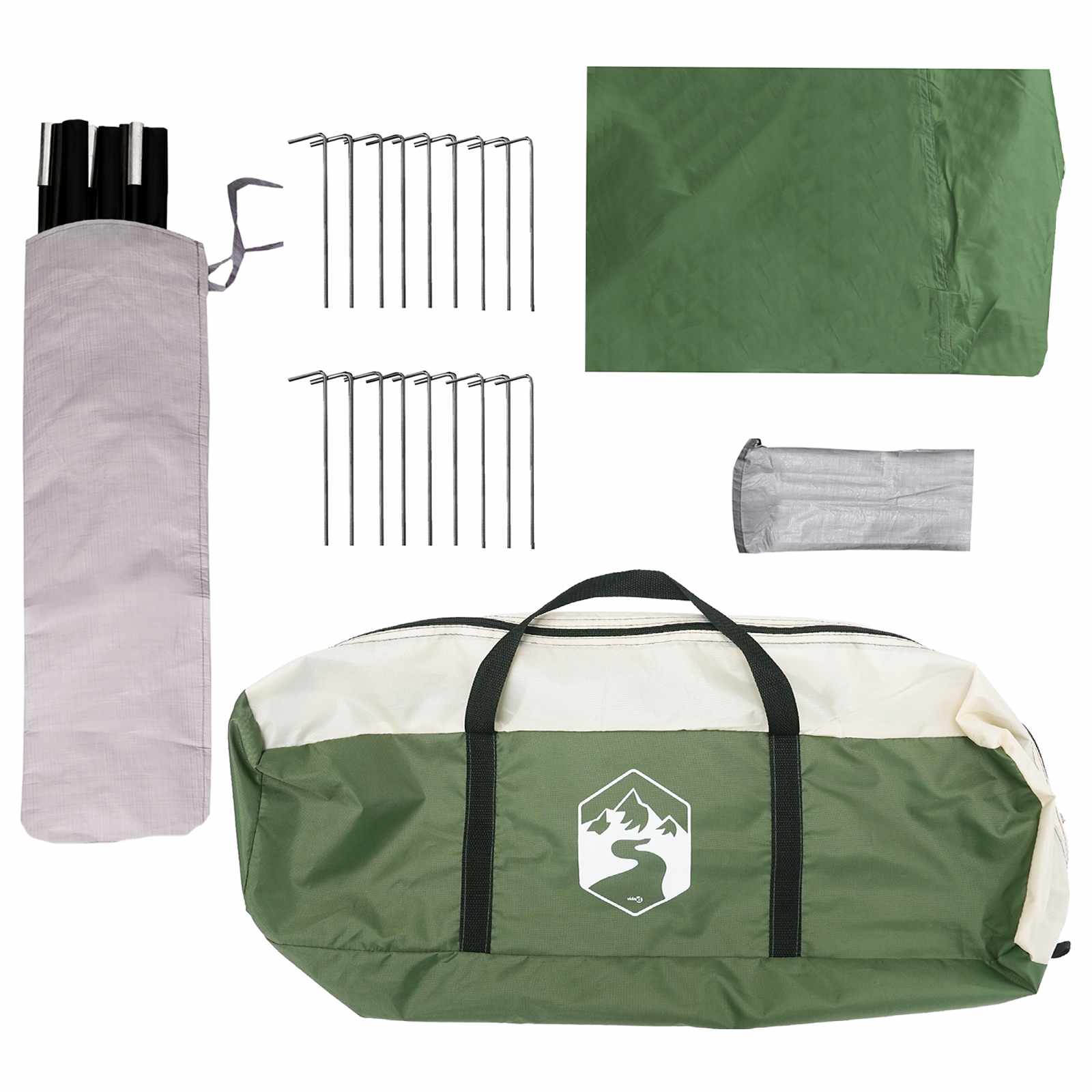 vidaXL Gezinstent met dak Groen 450 x 400 x 265 cm Polyester en staal