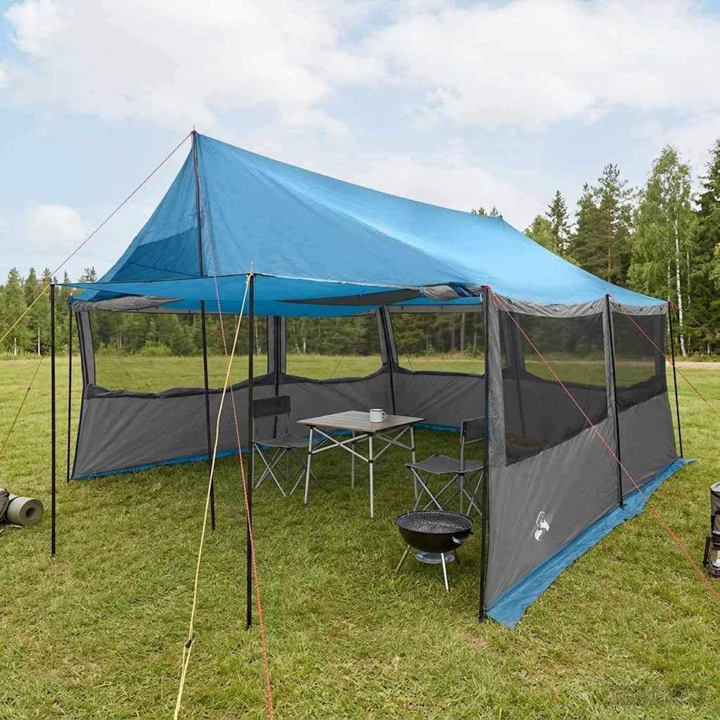 vidaXL Gezinstent met dak Groen 450 x 400 x 265 cm Polyester en staal