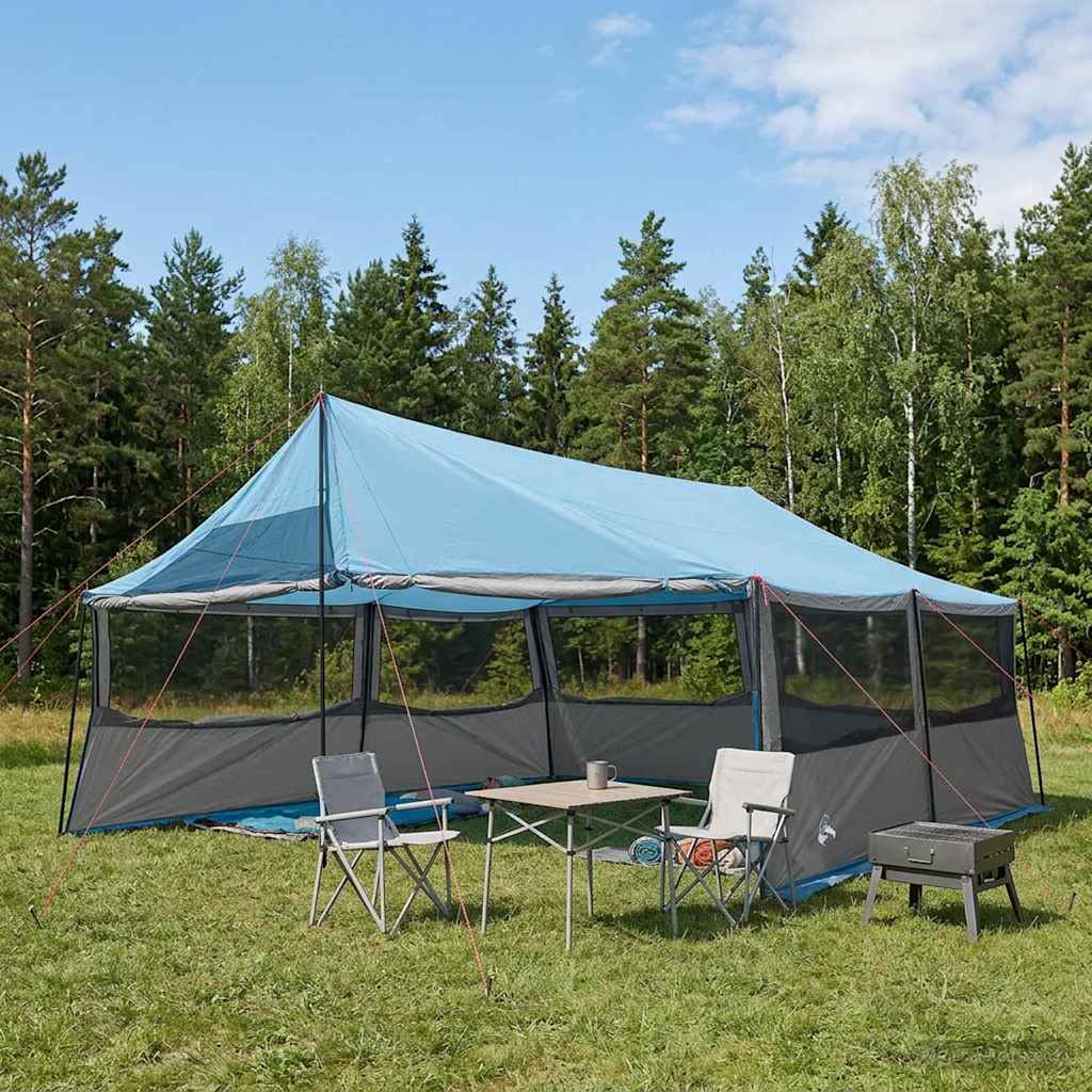 vidaXL Gezinstent met dak Groen 450 x 400 x 265 cm Polyester en staal
