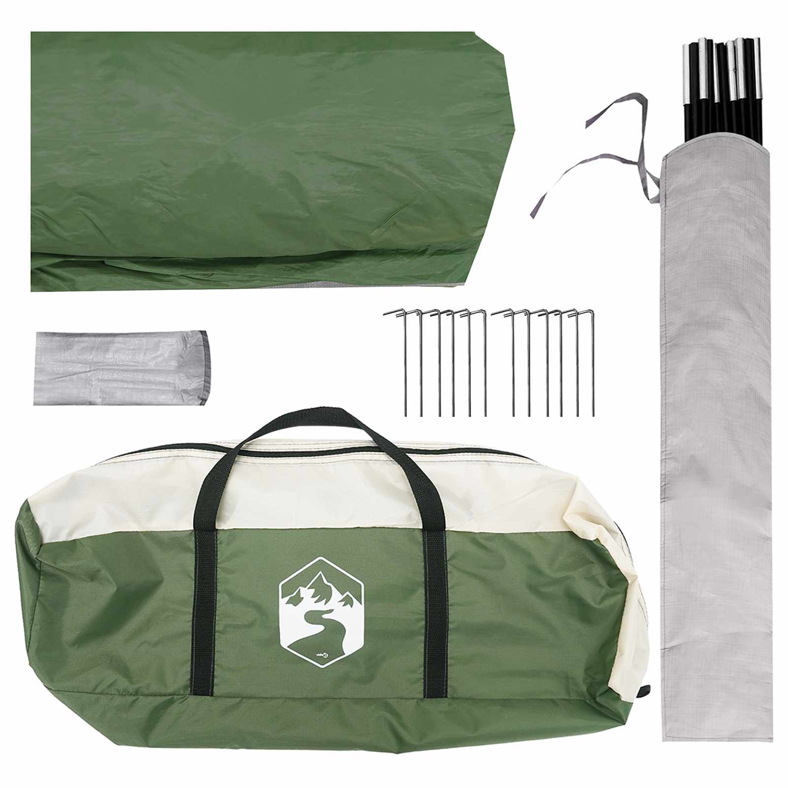 vidaXL Partytent met dak Groen 500 x 500 x 350 cm Polyester en staal