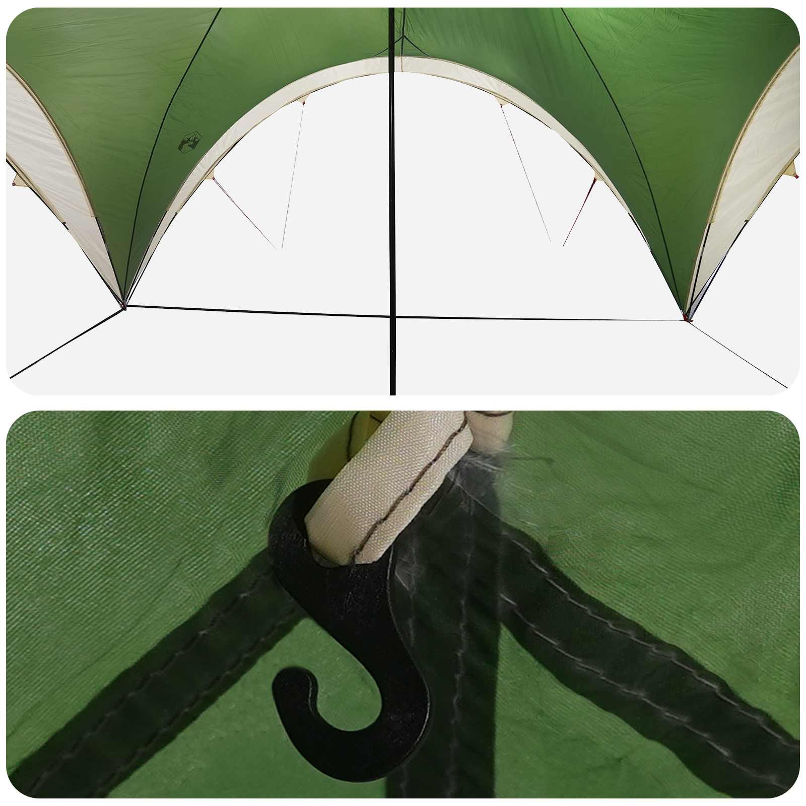 vidaXL Partytent met dak Groen 500 x 500 x 350 cm Polyester en staal