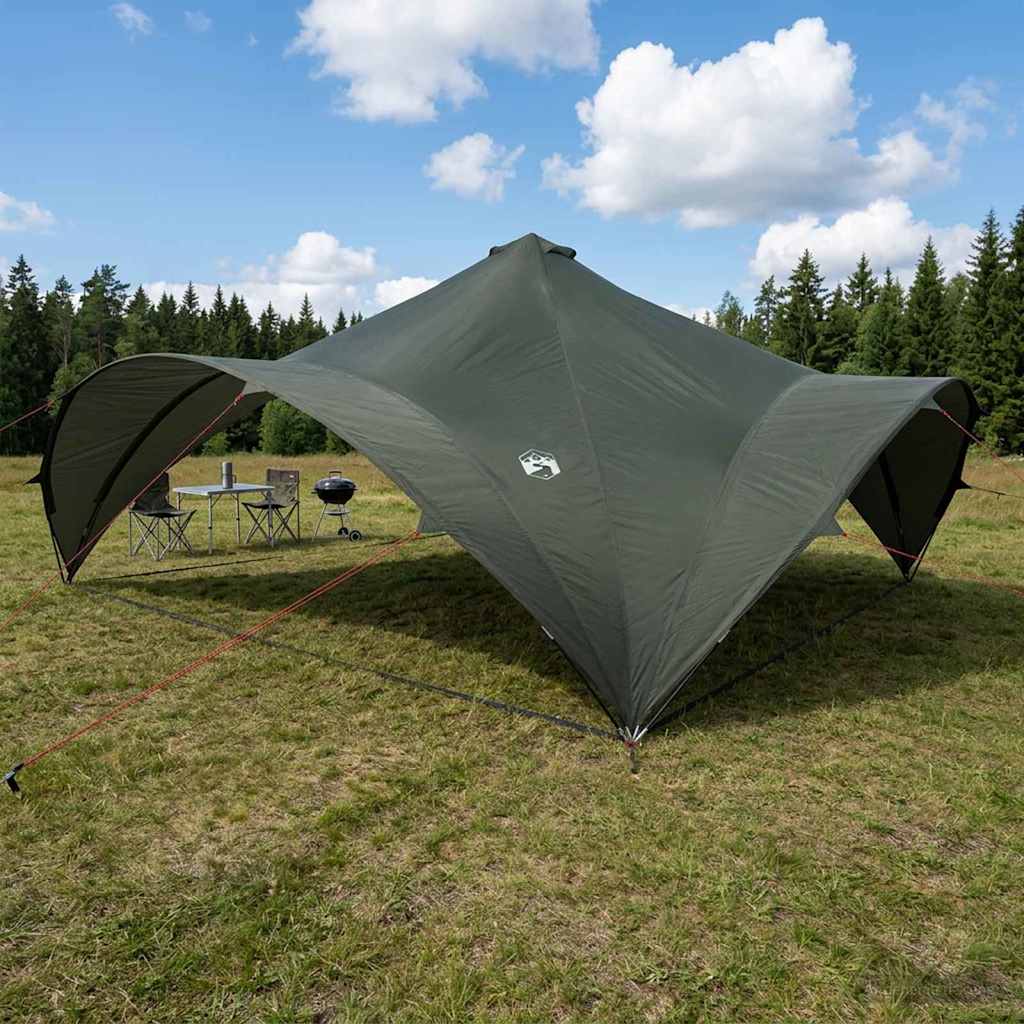 vidaXL Partytent met dak Groen 500 x 500 x 350 cm Polyester en staal