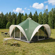 vidaXL Tipi Tent met dak Groen 18-Persoon Polyester en staal