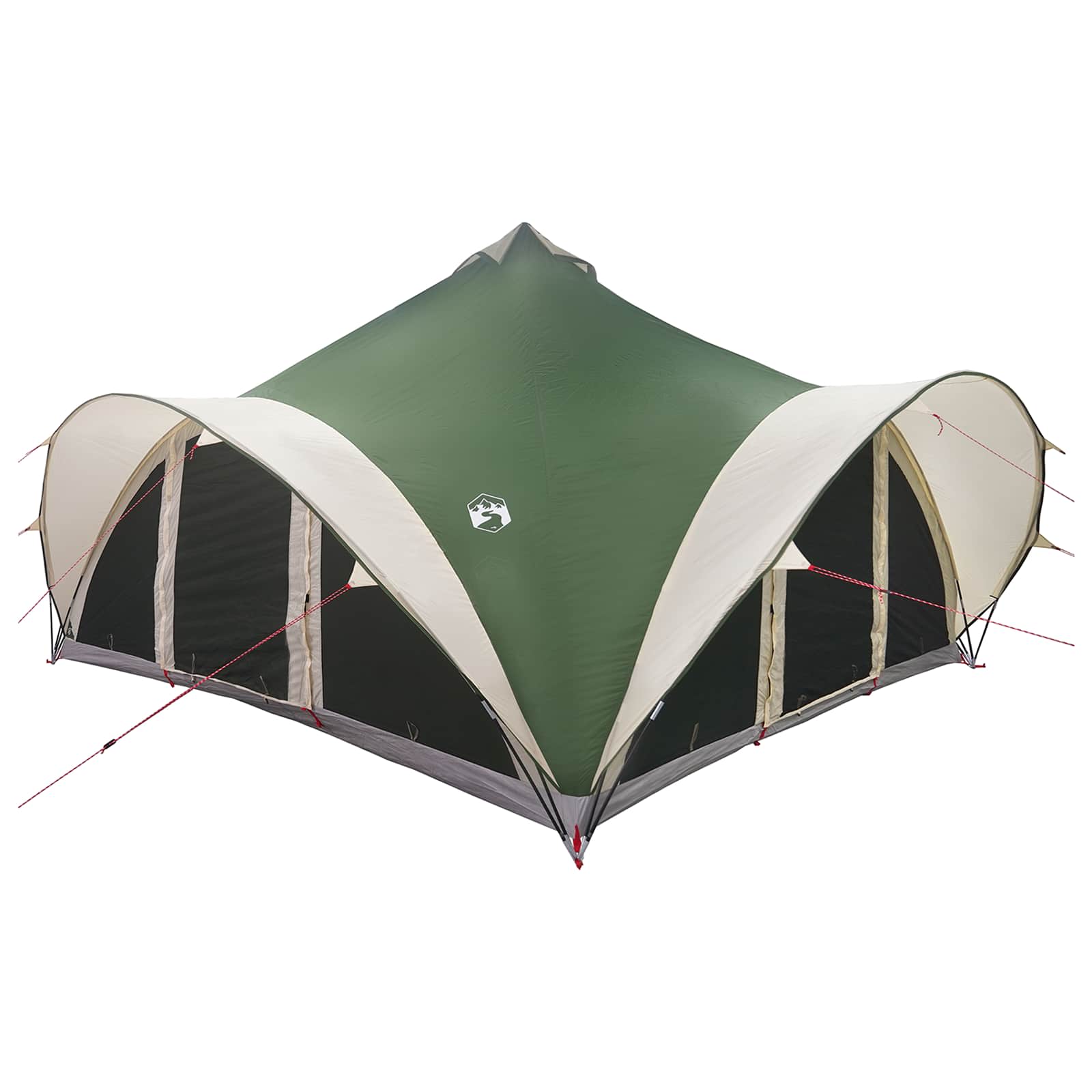 vidaXL Tipi Tent met dak Groen 18-Persoon Polyester en staal