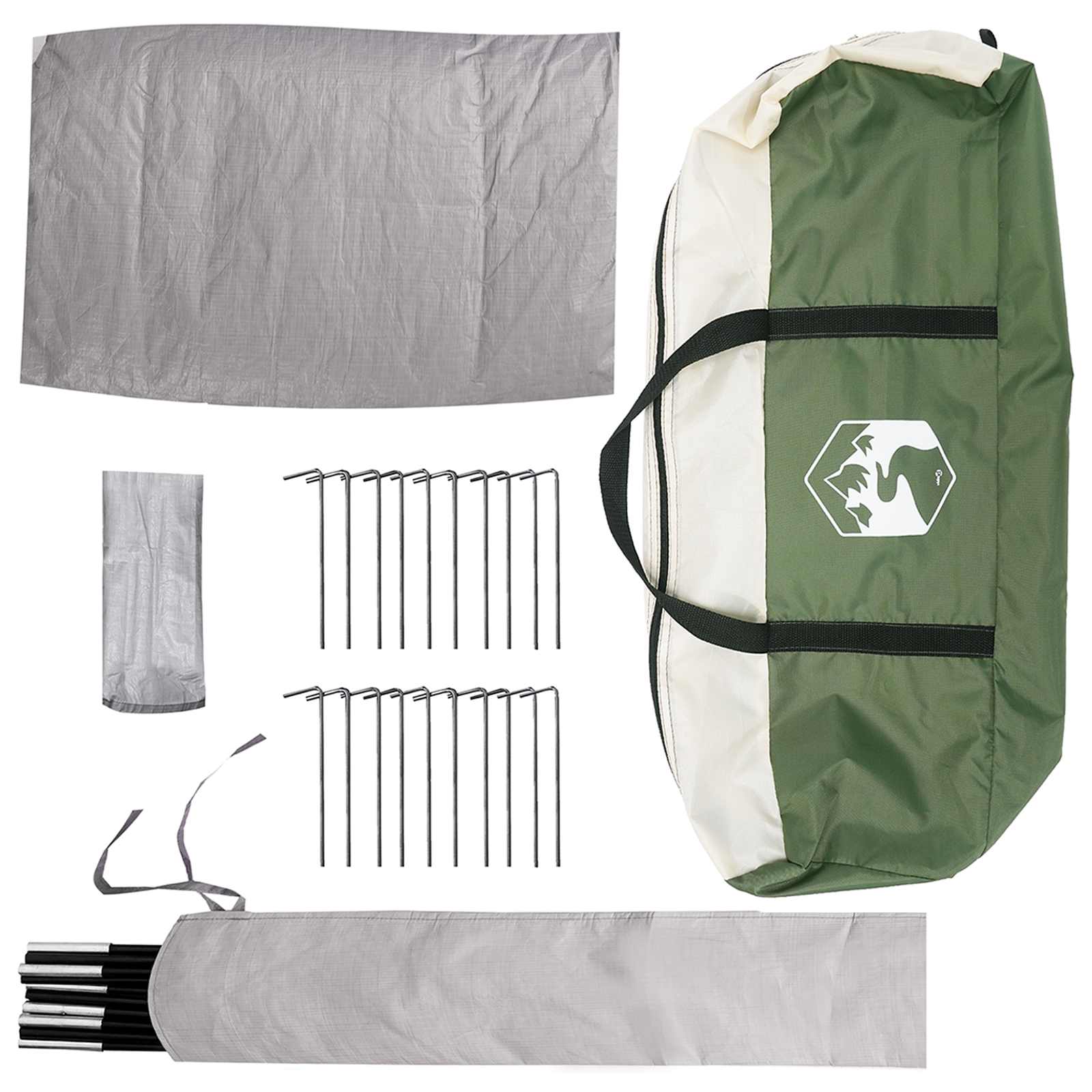 vidaXL Tipi Tent met dak Groen 18-Persoon Polyester en staal