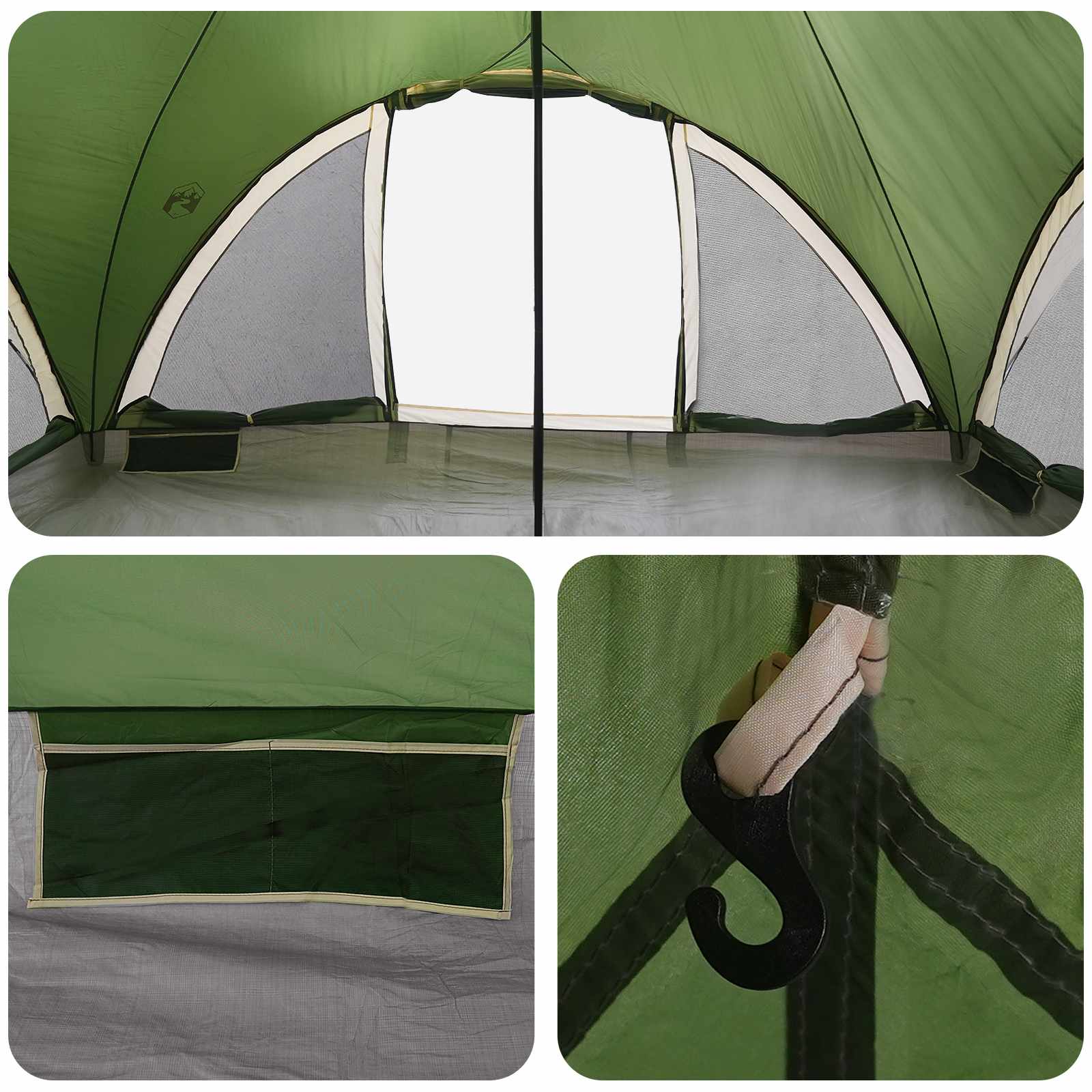 vidaXL Tipi Tent met dak Groen 18-Persoon Polyester en staal