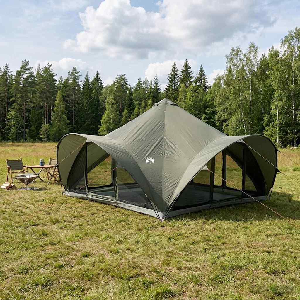vidaXL Tipi Tent met dak Groen 18-Persoon Polyester en staal