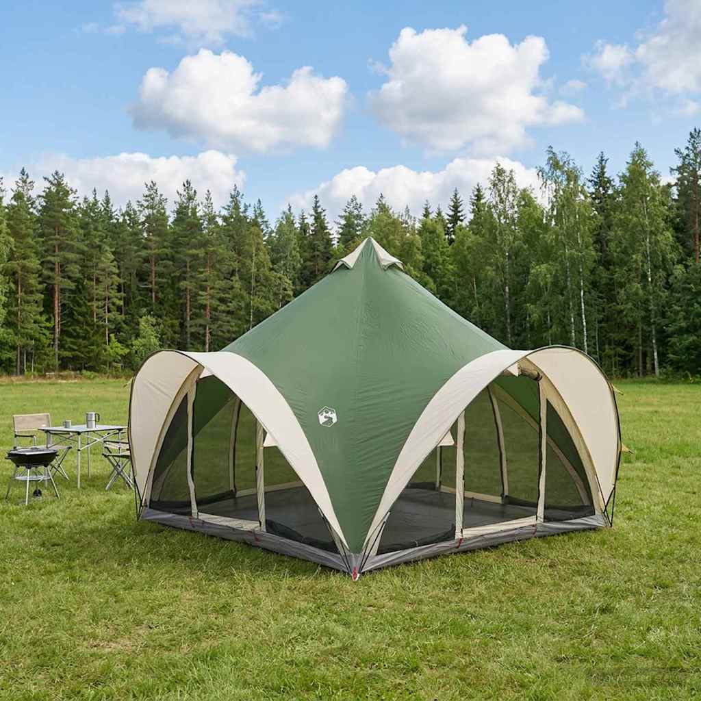 vidaXL Tipi Tent met dak Groen 18-Persoon Polyester en staal
