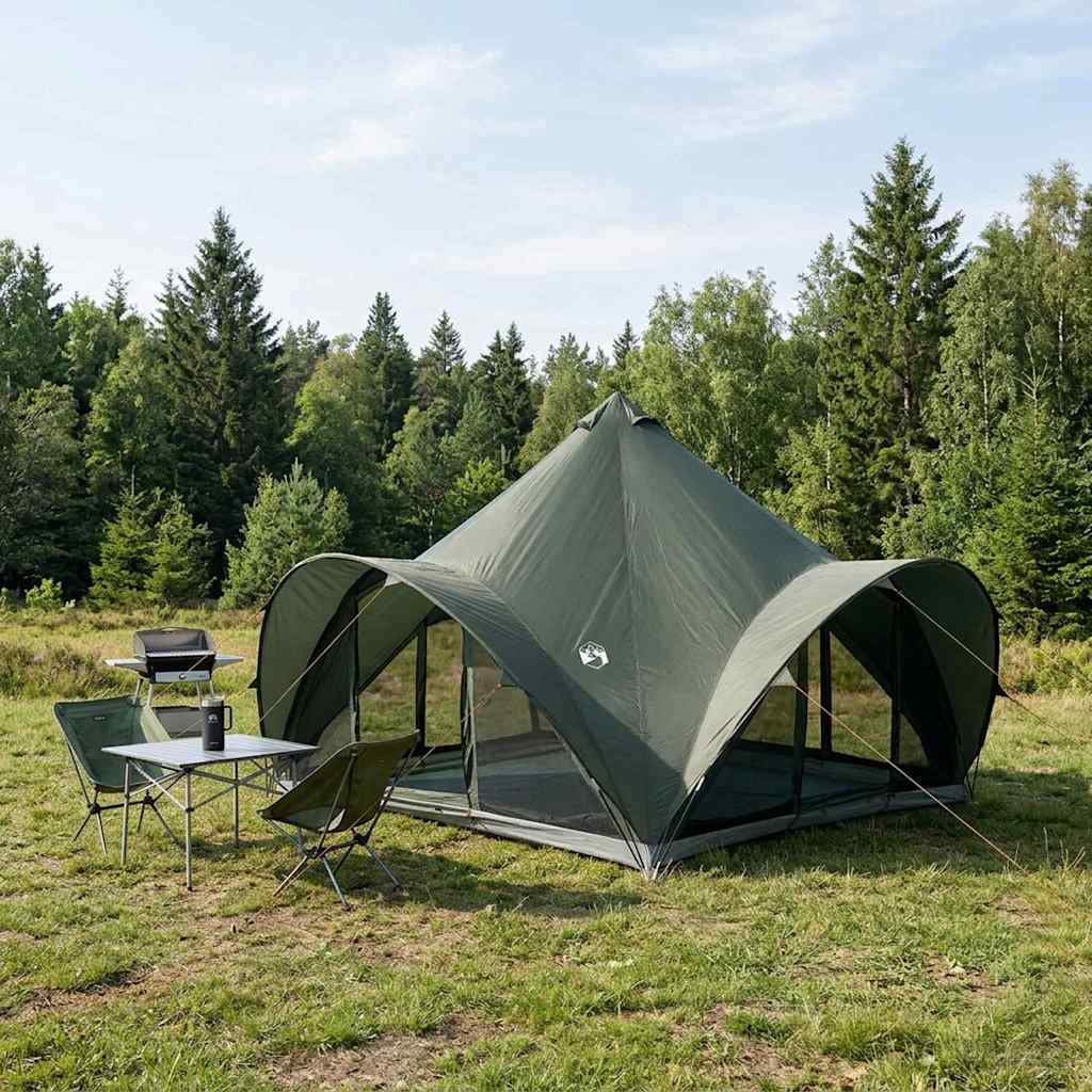 vidaXL Tipi Tent met dak Groen 18-Persoon Polyester en staal