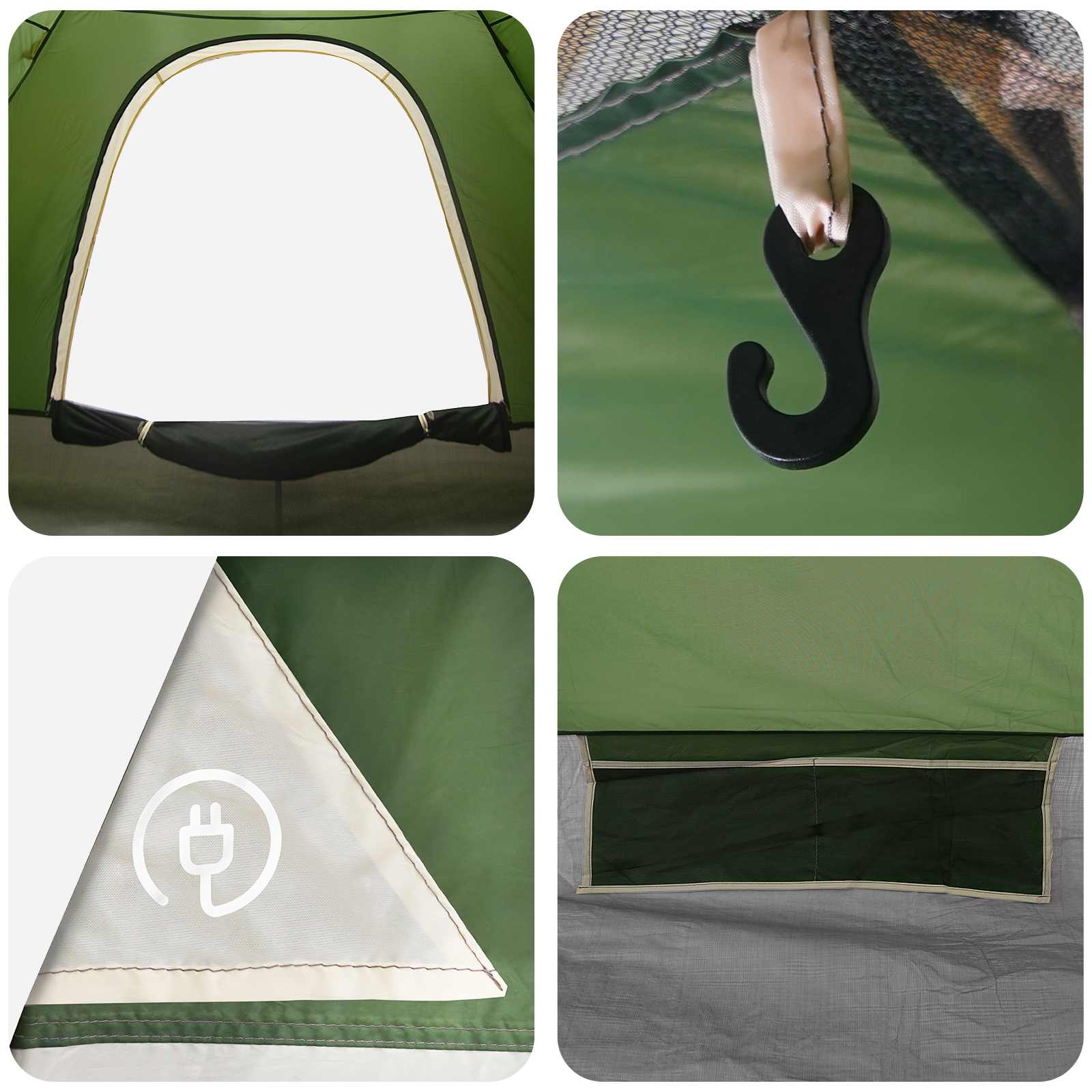 vidaXL Kamperen tent met dak met luchtopening Groen 190 x 140 x 105 cm