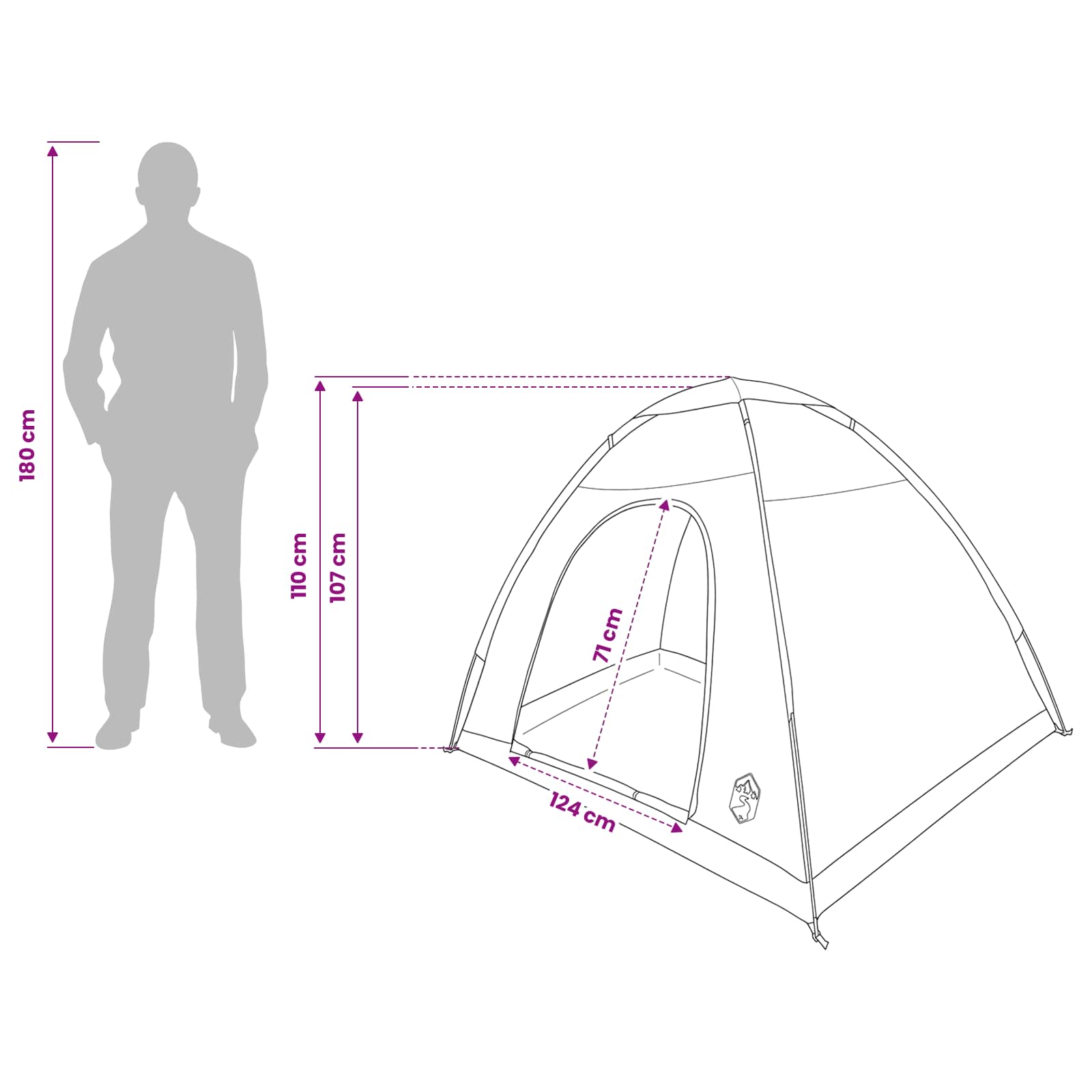 vidaXL Kamperen tent met dak met luchtopening Groen 190 x 140 x 105 cm