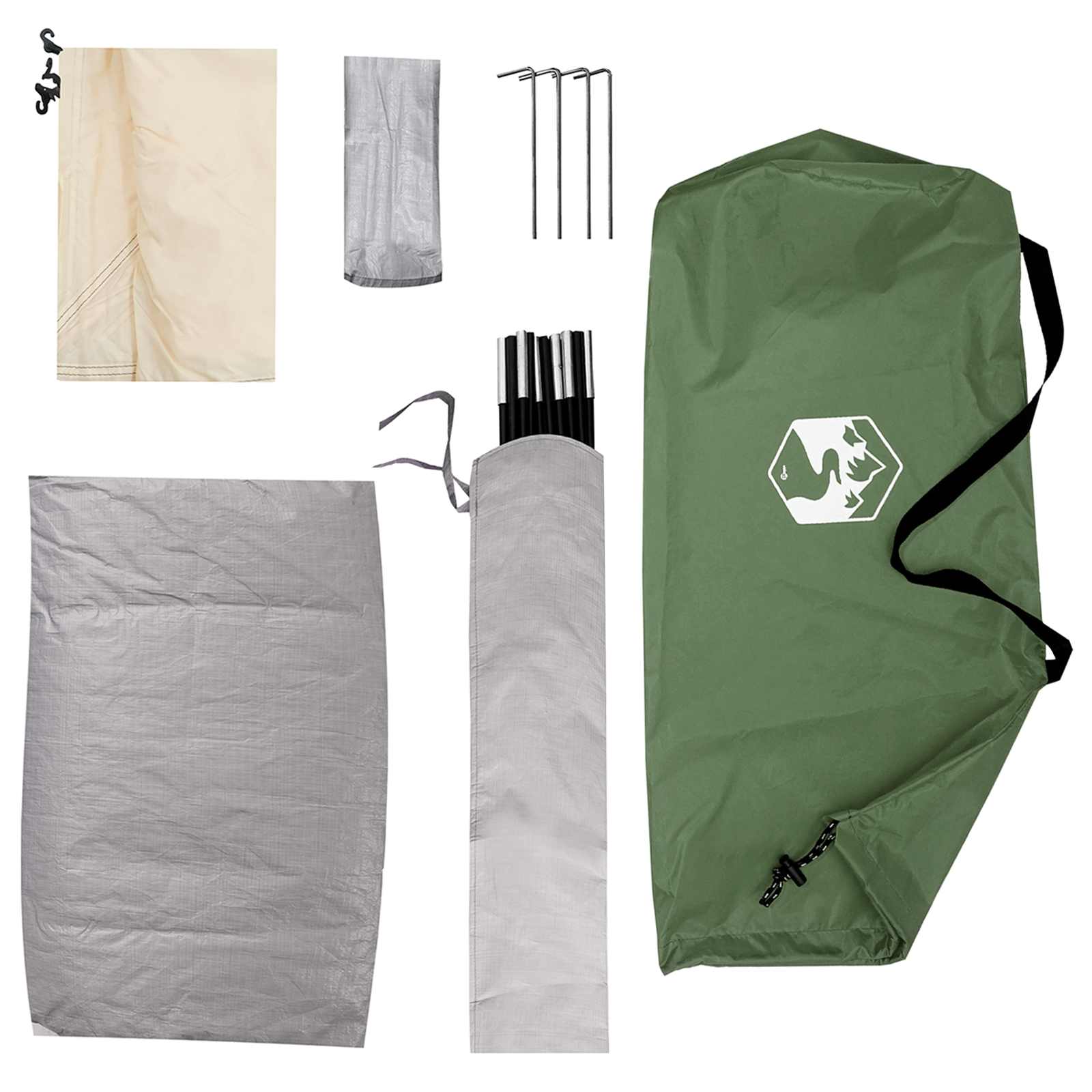 vidaXL Kamperen tent met dak met luchtopening Groen 190 x 140 x 105 cm