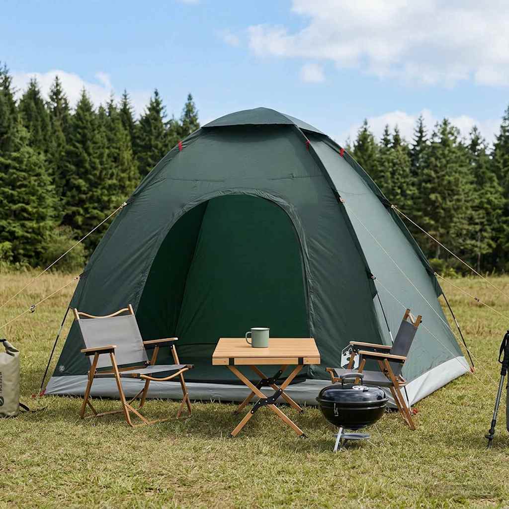 vidaXL Kamperen tent met dak met luchtopening Groen 190 x 140 x 105 cm