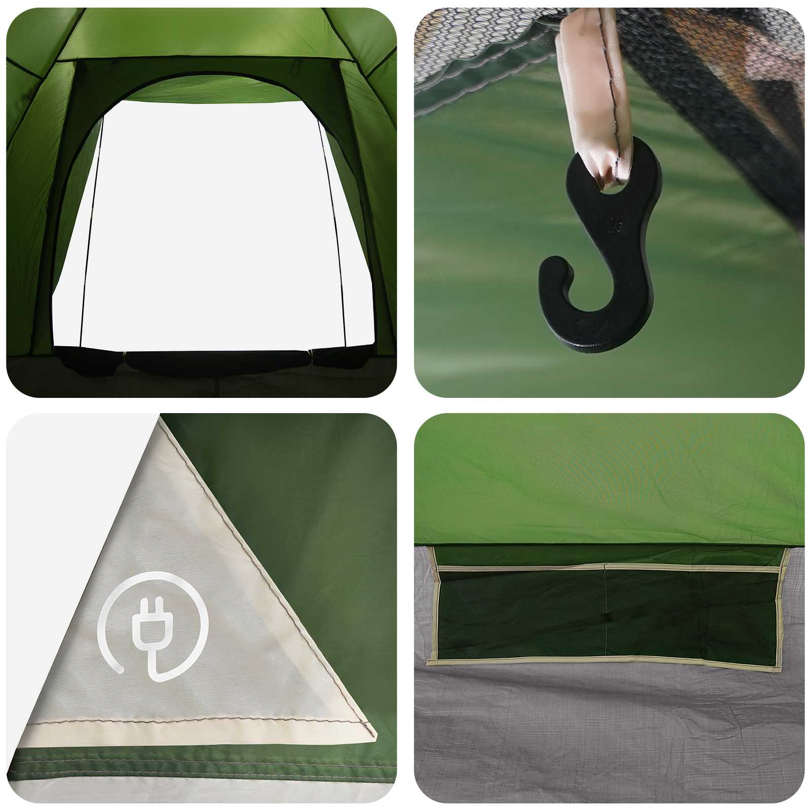 vidaXL Kamperen tent met dak Groen 2-persoons Polyester en staal