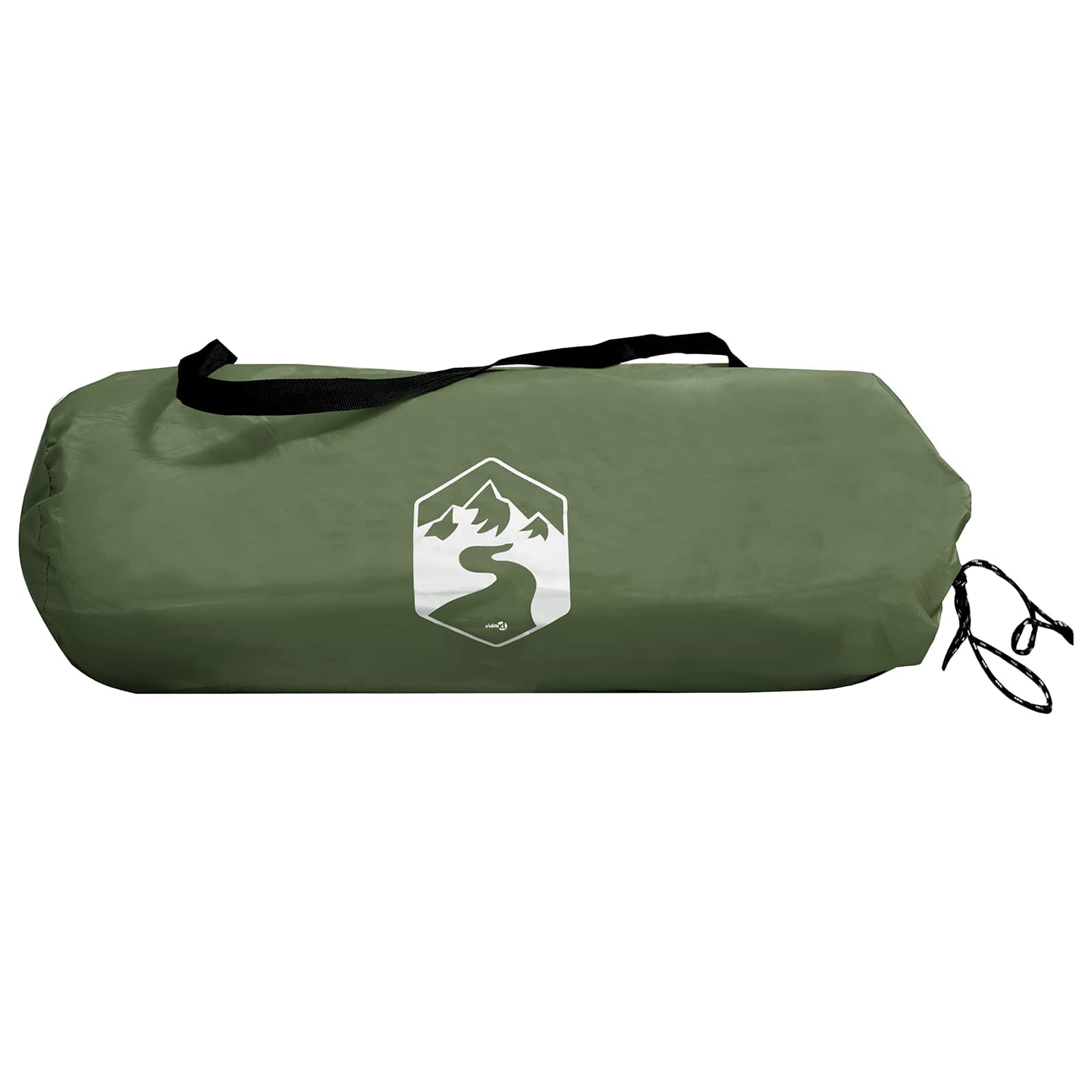 vidaXL Kamperen tent met dak Groen 2-persoons Polyester en staal