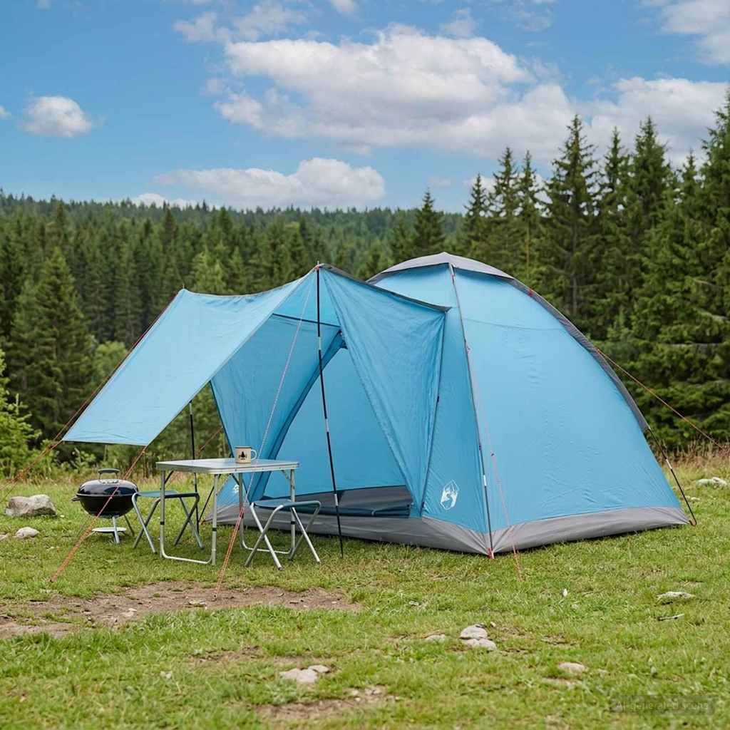 vidaXL Kamperen tent met dak Groen 2-persoons Polyester en staal
