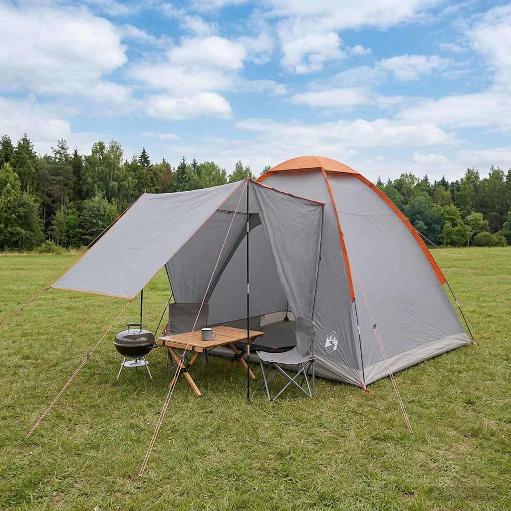 vidaXL Kamperen tent met dak Groen 2-persoons Polyester en staal