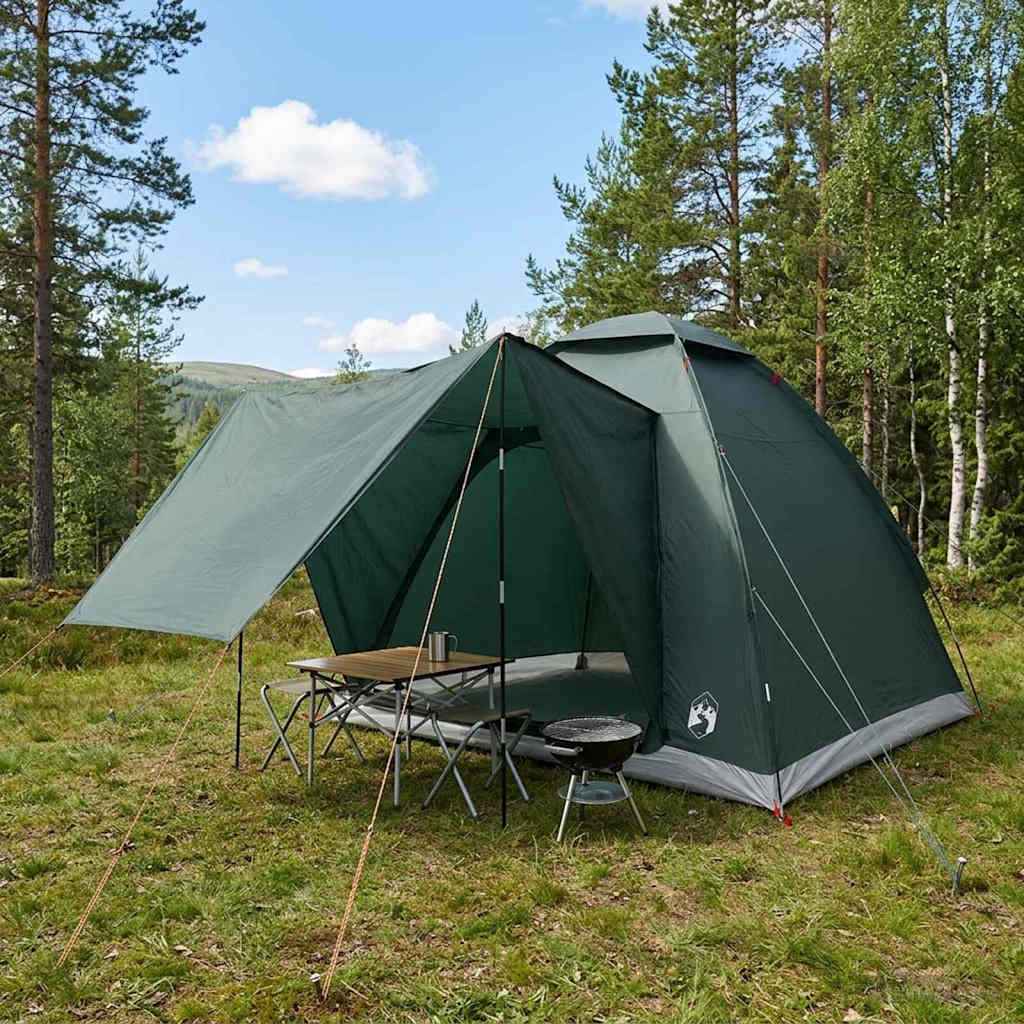 vidaXL Kamperen tent met dak Groen 2-persoons Polyester en staal