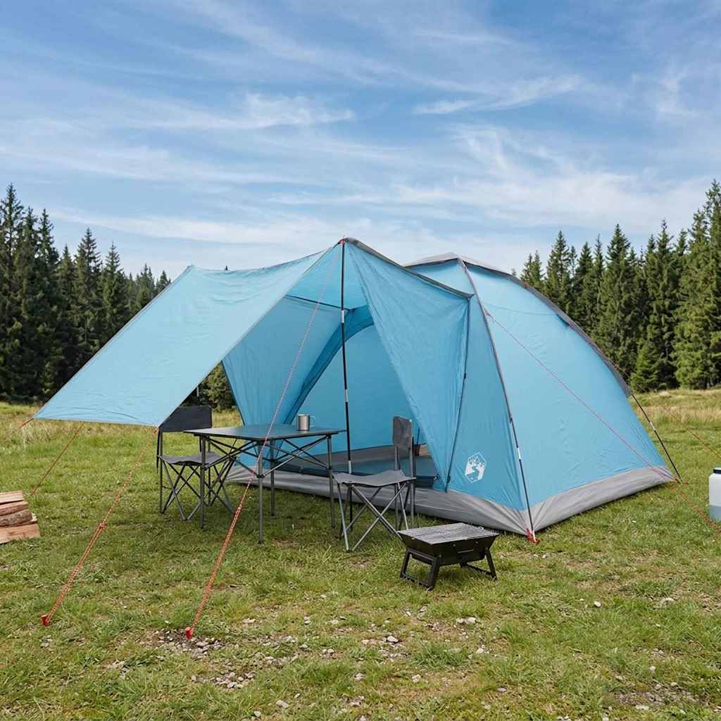 vidaXL Kamperen tent met dak Groen 2-persoons Polyester en staal
