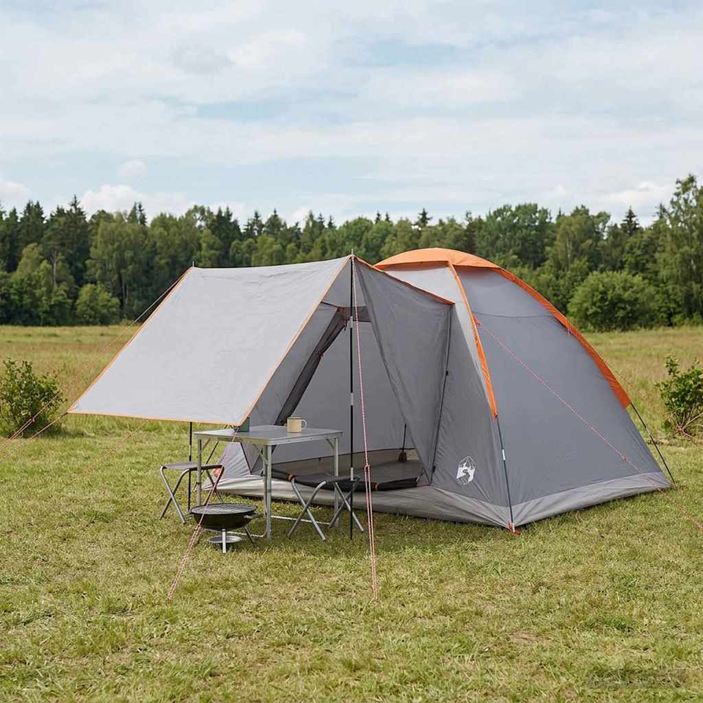 vidaXL Kamperen tent met dak Groen 2-persoons Polyester en staal