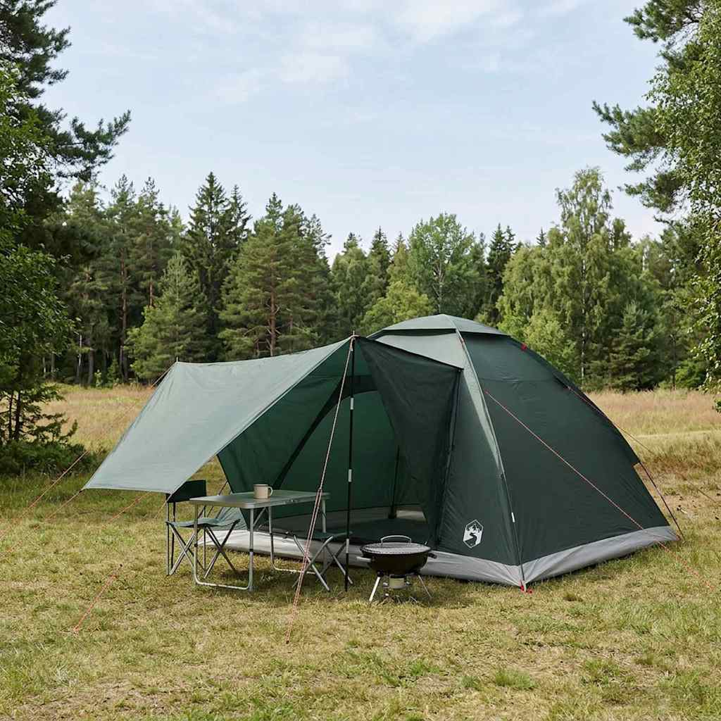 vidaXL Kamperen tent met dak Groen 2-persoons Polyester en staal