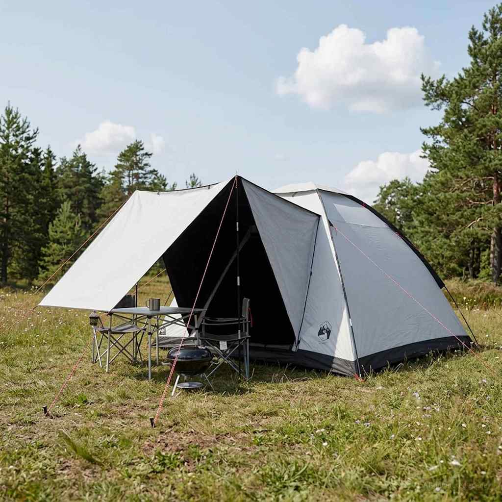 vidaXL Kamperen tent met dak Groen 2-persoons Polyester en staal
