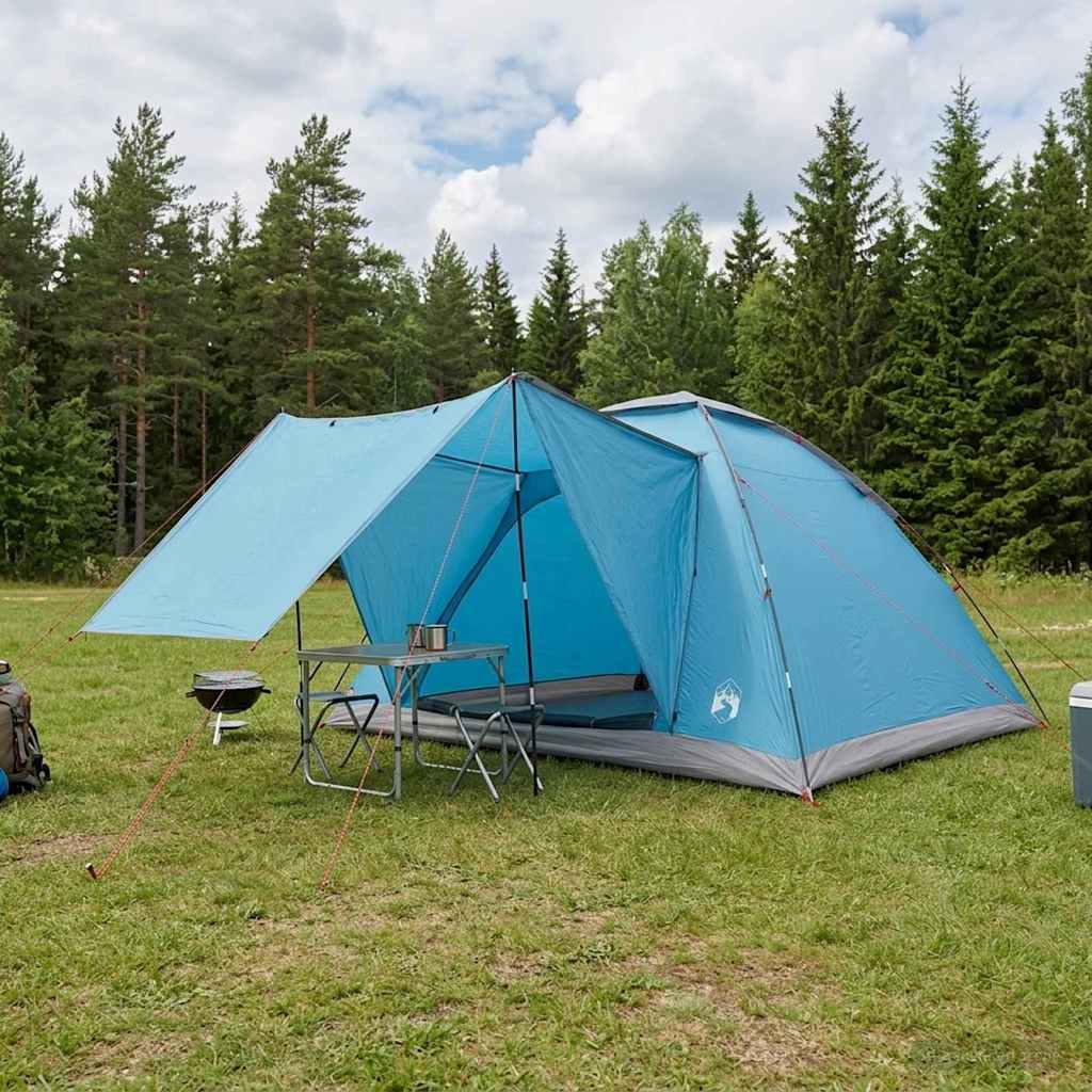 vidaXL Kamperen tent met dak Groen 2-persoons Polyester en staal
