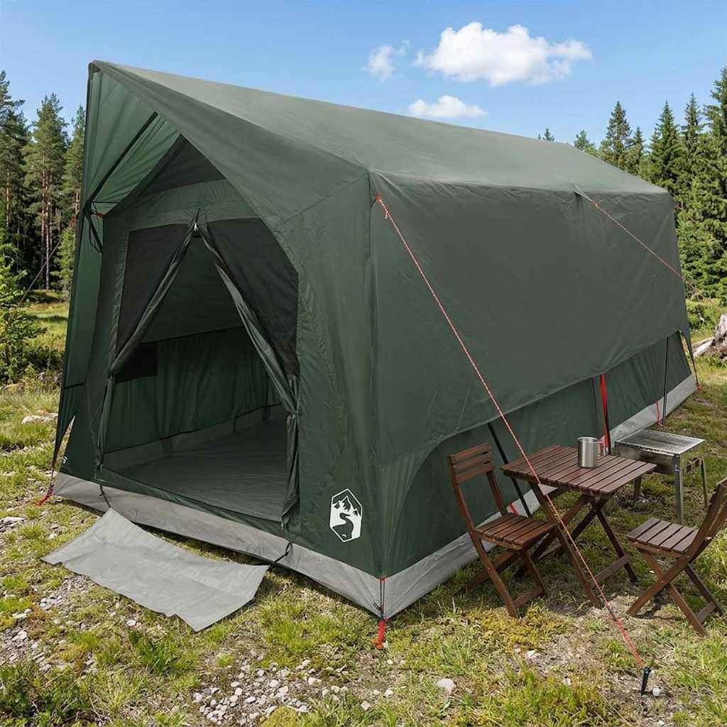 vidaXL Tunneltent met dak Groen 8-persoons Polyester en staal