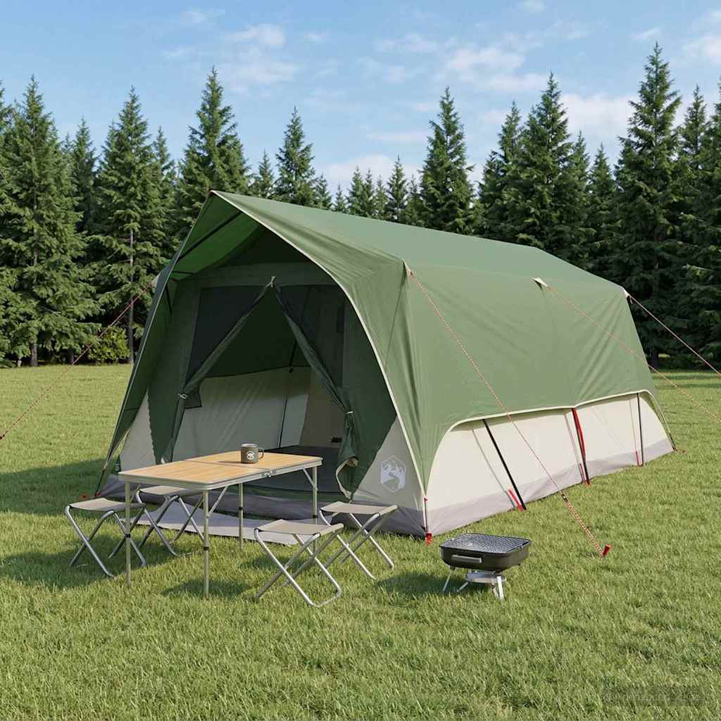 vidaXL Tunneltent met dak Groen 8-persoons Polyester en staal