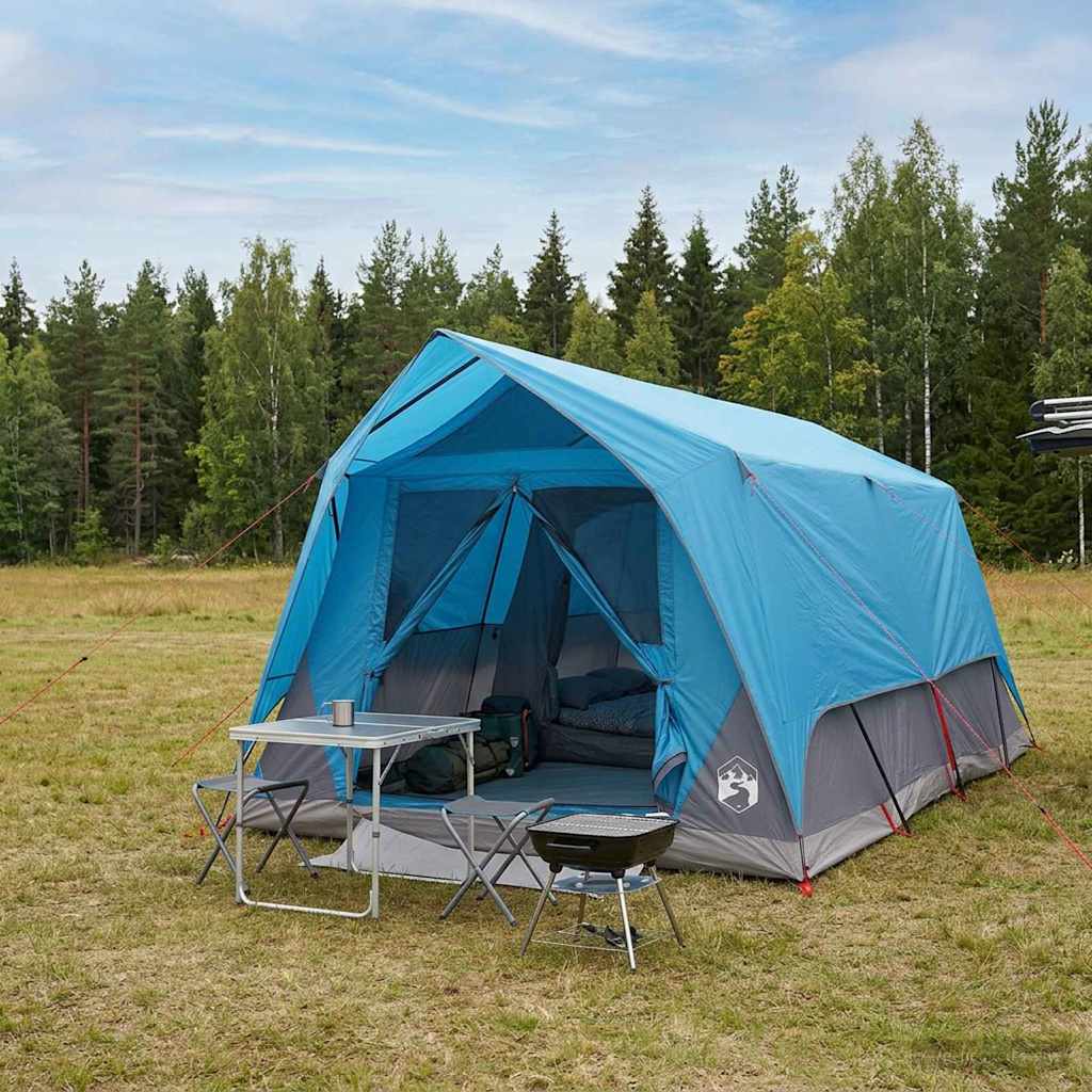 vidaXL Tunneltent met dak Groen 8-persoons Polyester en staal