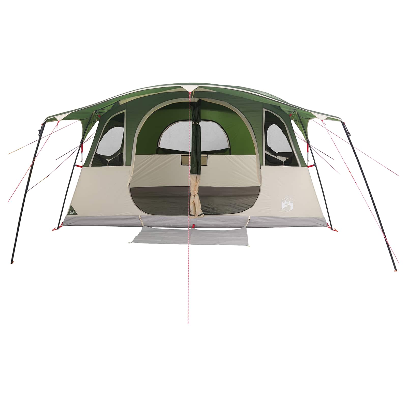 vidaXL Tunneltent met dak Groen 366 x 244 x 198 cm Polyester en staal
