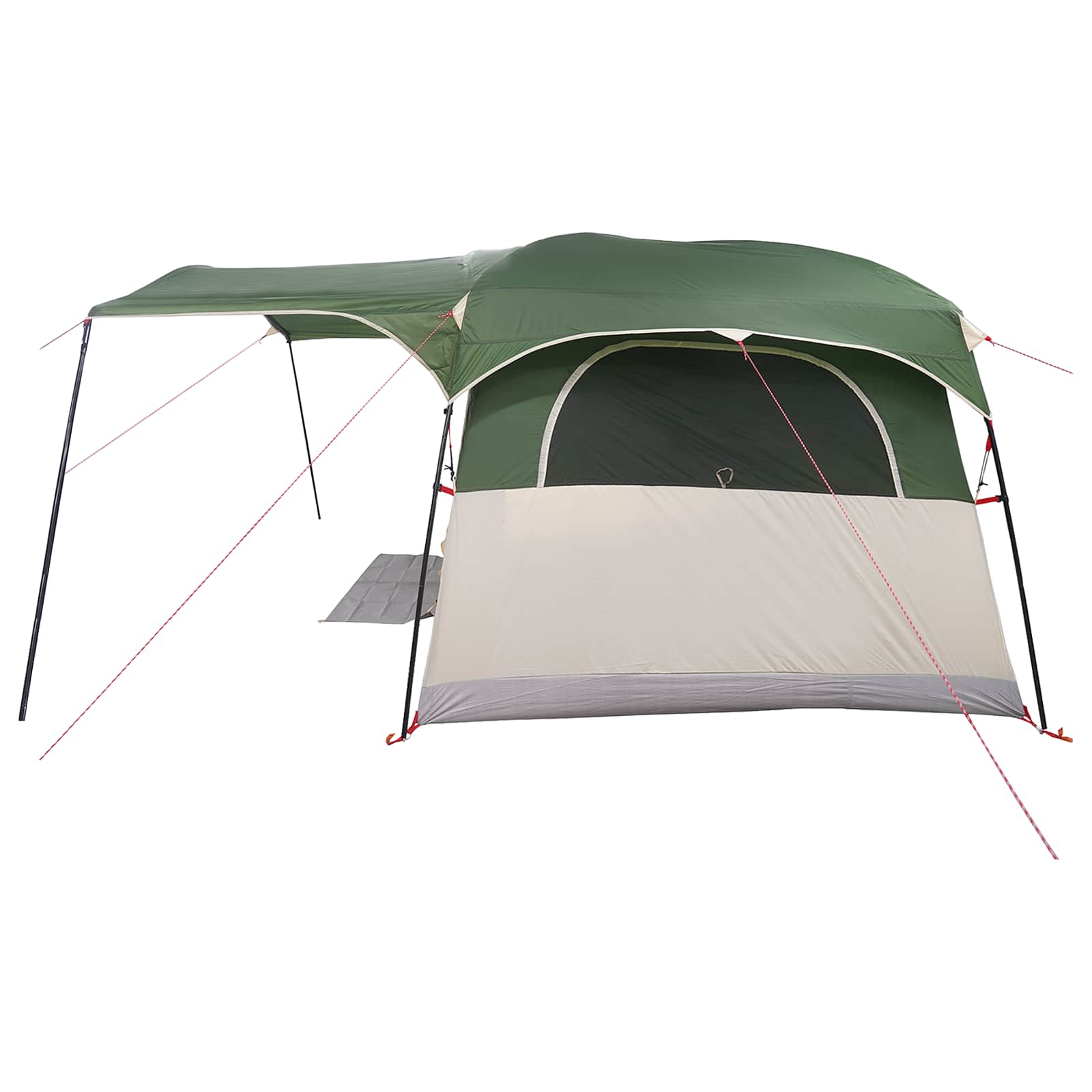 vidaXL Tunneltent met dak Groen 366 x 244 x 198 cm Polyester en staal