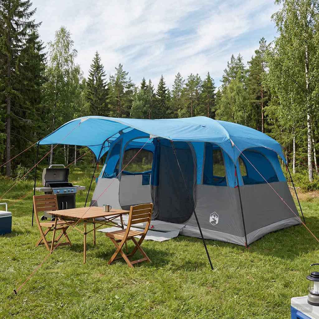 vidaXL Tunneltent met dak Groen 366 x 244 x 198 cm Polyester en staal