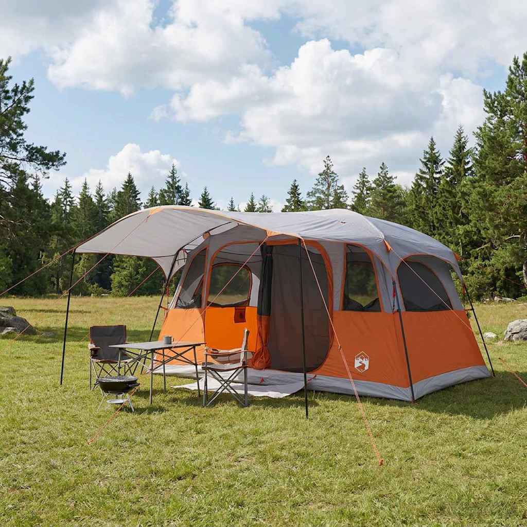 vidaXL Tunneltent met dak Groen 366 x 244 x 198 cm Polyester en staal