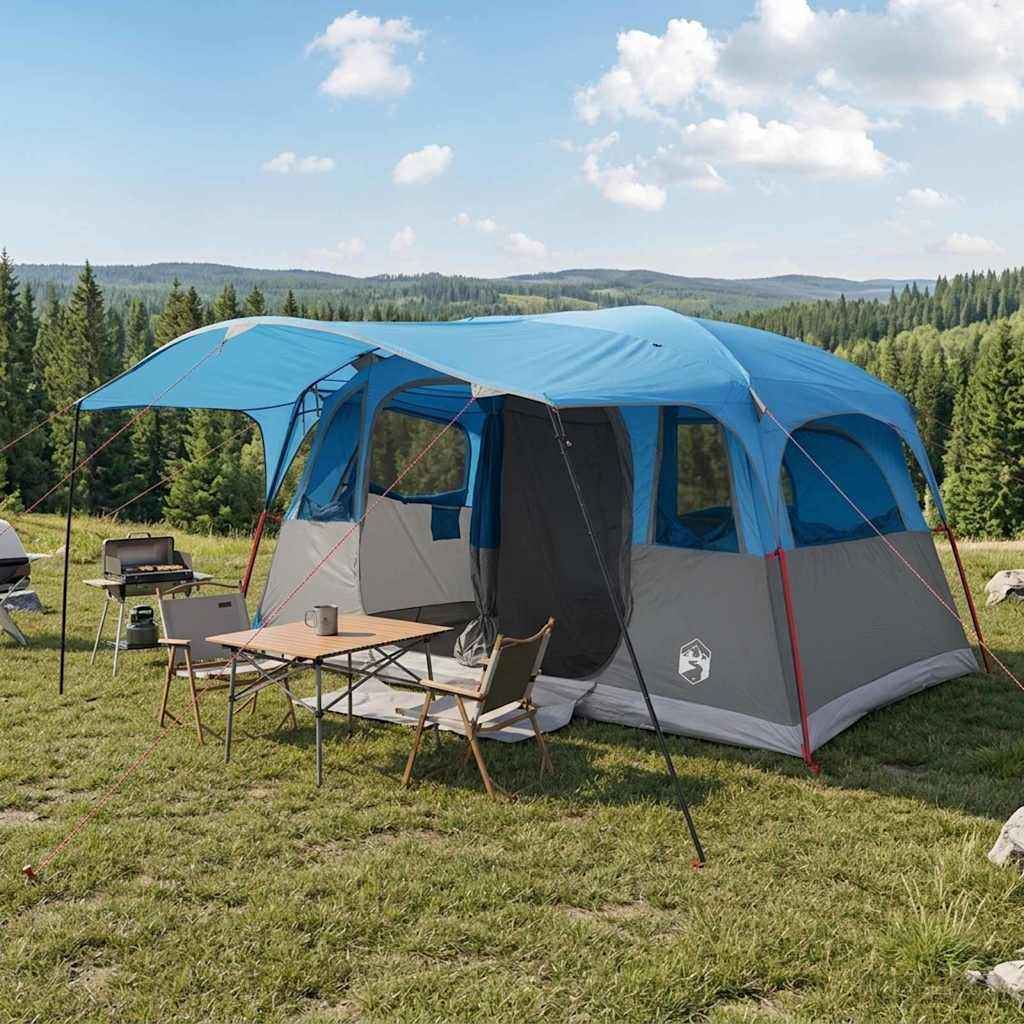 vidaXL Tunneltent met dak Groen 366 x 244 x 198 cm Polyester en staal