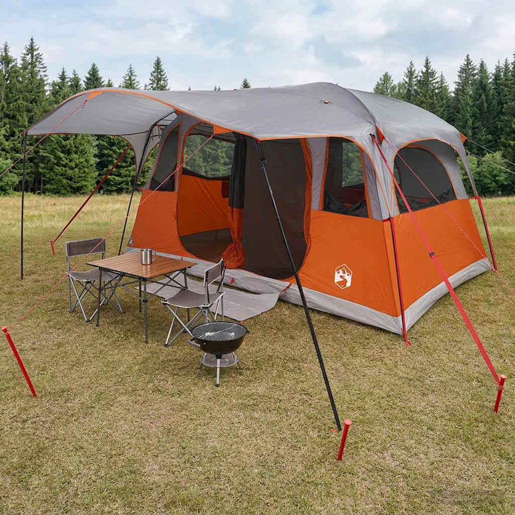 vidaXL Tunneltent met dak Groen 366 x 244 x 198 cm Polyester en staal