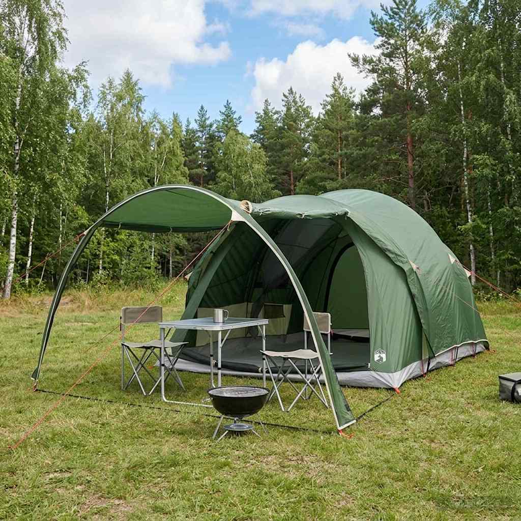 vidaXL Tunneltent met dak Groen 370 x 275 x 210 cm Polyester en staal
