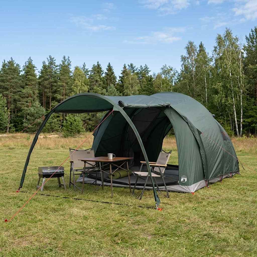 vidaXL Tunneltent met dak Groen 370 x 275 x 210 cm Polyester en staal