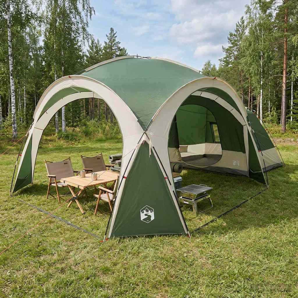 vidaXL Zijtent met dak Groen 410 x 410 x 250 cm Polyester en staal