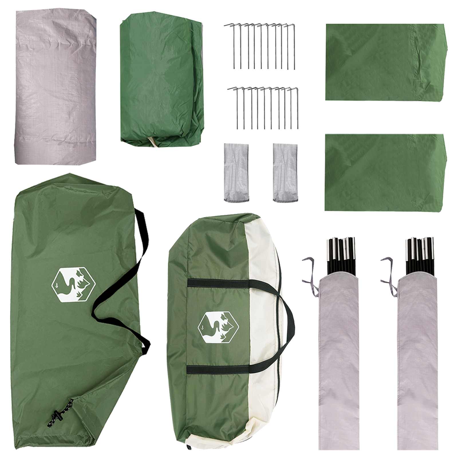 vidaXL Zijtent met dak Groen 410 x 410 x 250 cm Polyester en staal